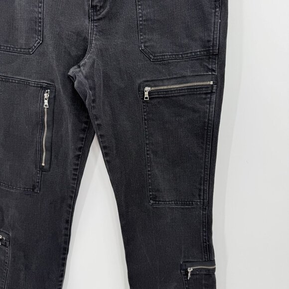 Ralph Lauren Womens Black Zippered Pocket Cargo Pants Size 10 Slim Stretch Vtg - Picture 4 of 6